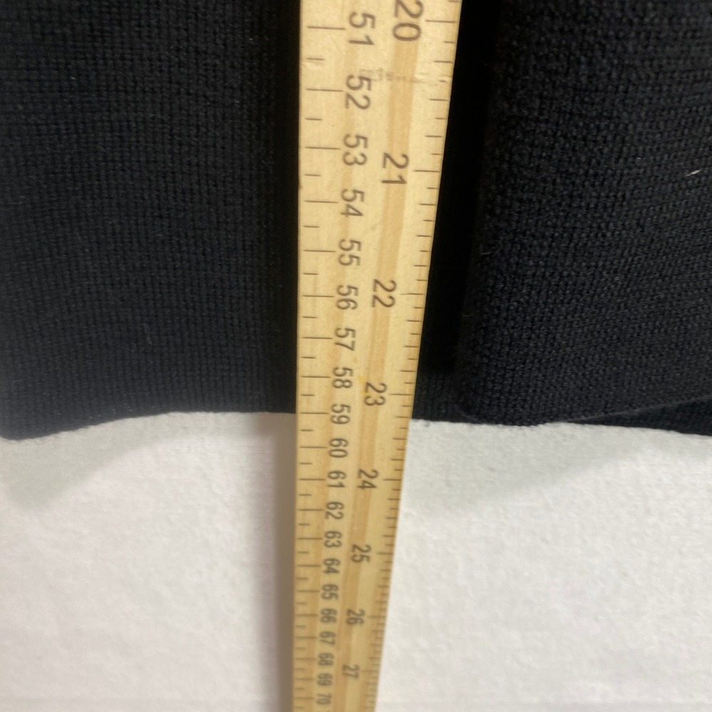 Casual Corner Black Merino Wool Sweater Knit Shawl Collar Tie Size L - Picture 7 of 9